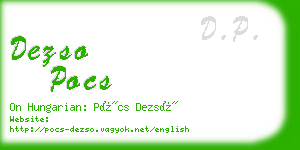 dezso pocs business card